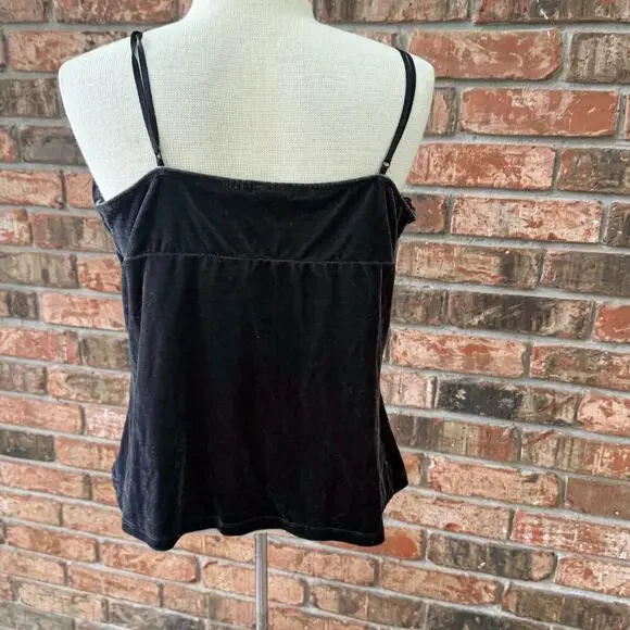 Velvet Babydoll Style Tank Y2K XXL Lace Trim Whimsigoth Femme Dark Romantic - Picture 4 of 5